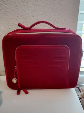 Estee Lauder Makeup Cosmetic Bag Train Case Red Velvet Large Limited Edition